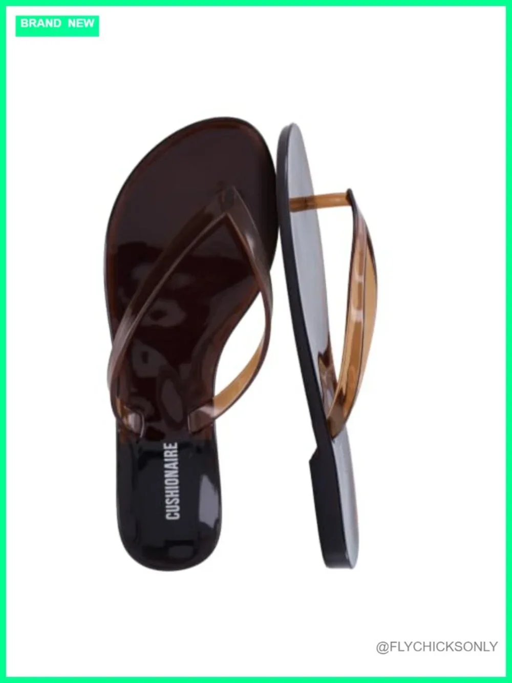 Glossy Jelly Flip Flops, Thong Sandals, Waterproof Pool Shoes, Slip-On